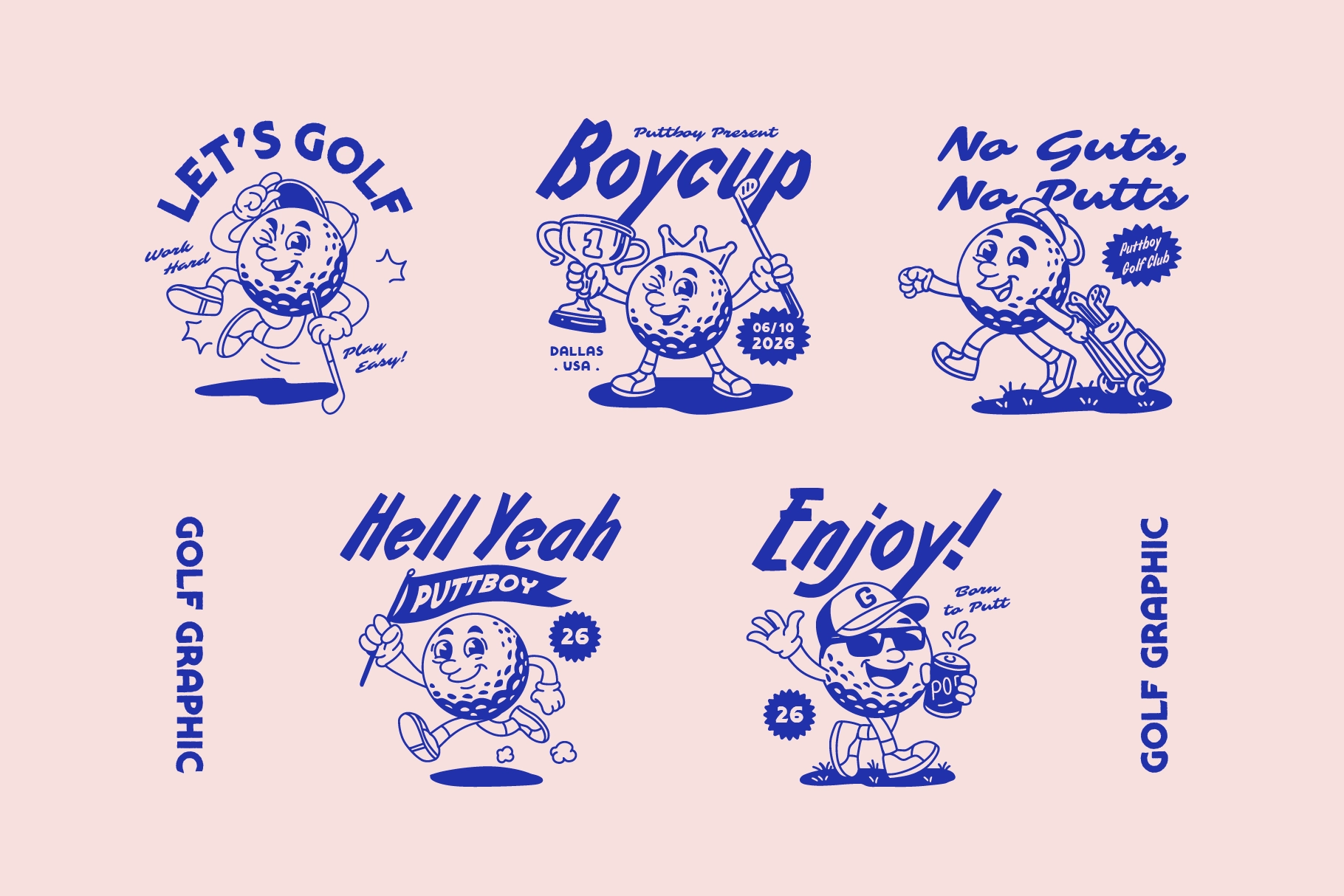 Golf Cartoon Character Pack