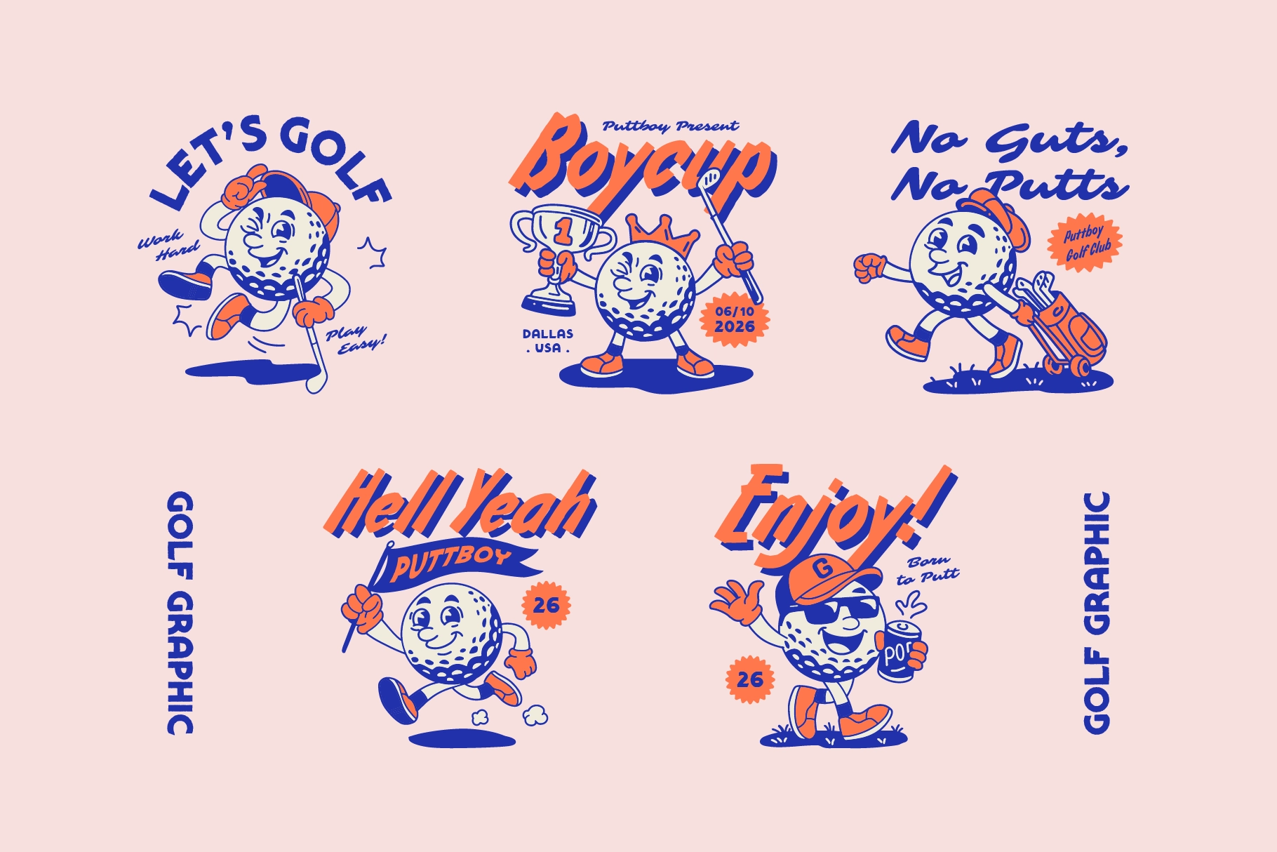 Golf Cartoon Character Pack