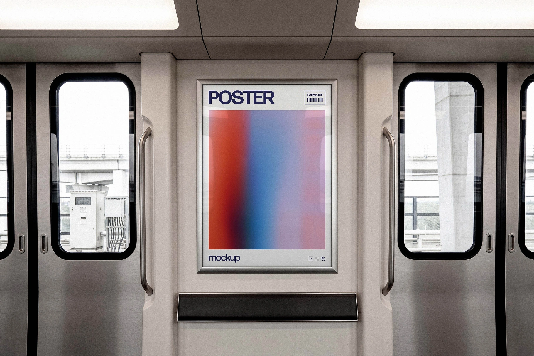 Transit Train Poster Mockup