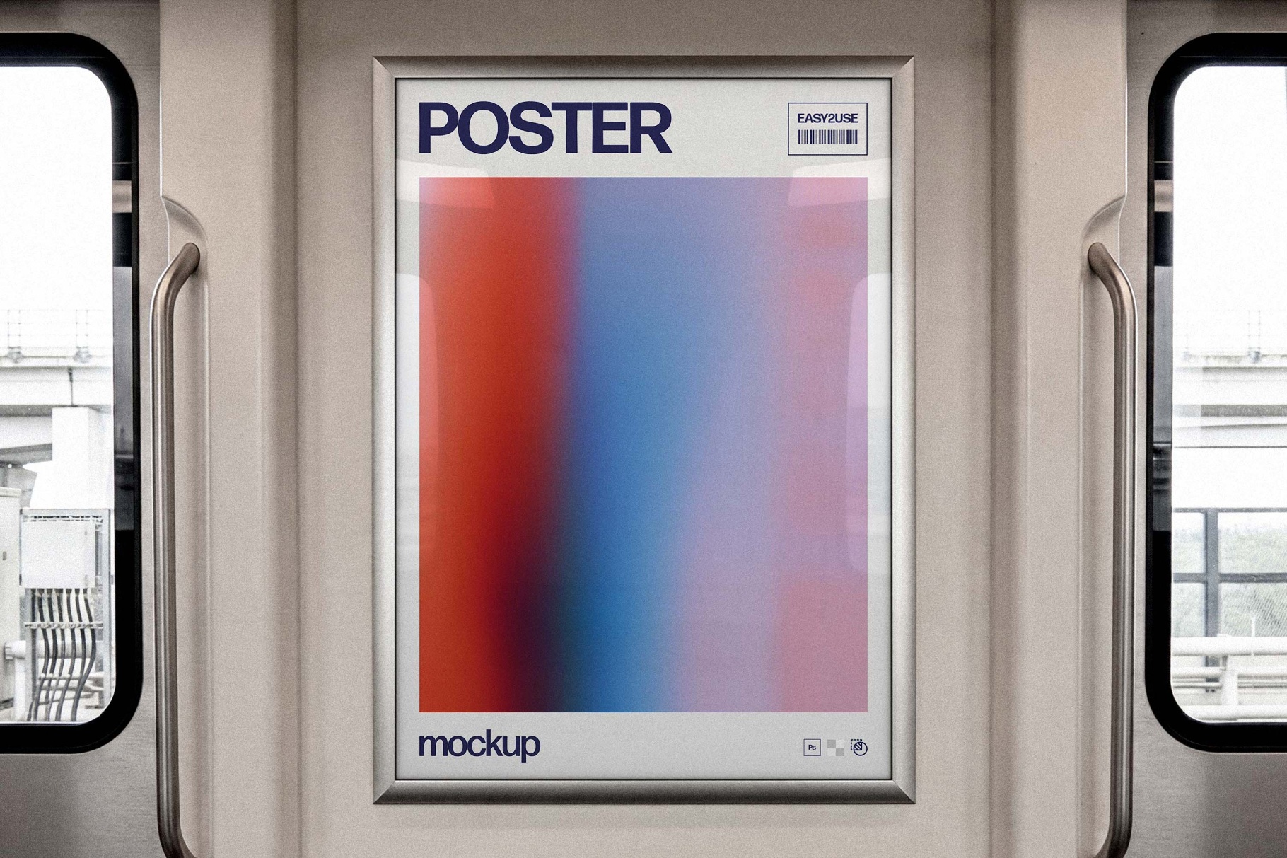 Transit Train Poster Mockup