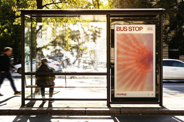 Bus Stop Advertising Mockup