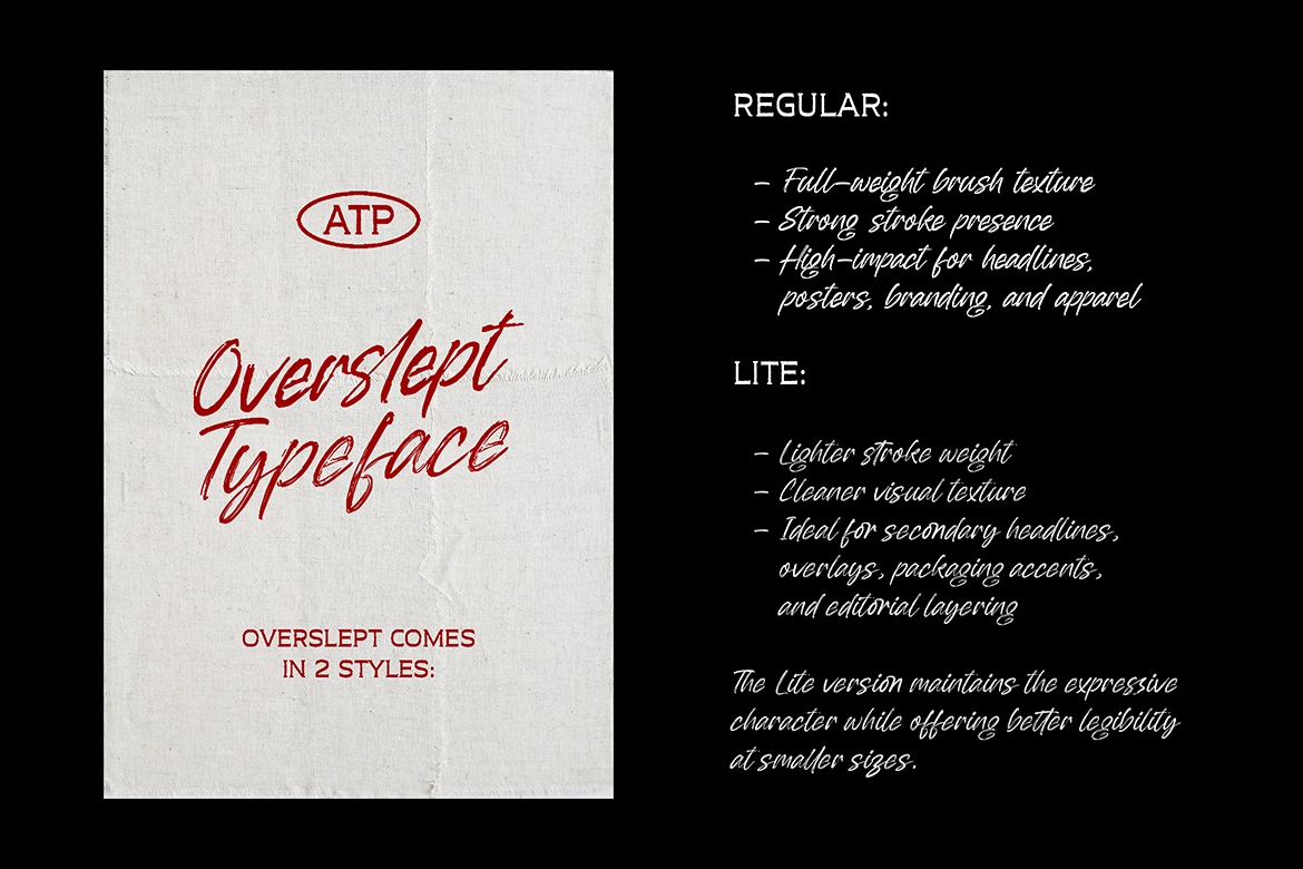 OverSlept - Handwritten Brush Script Font