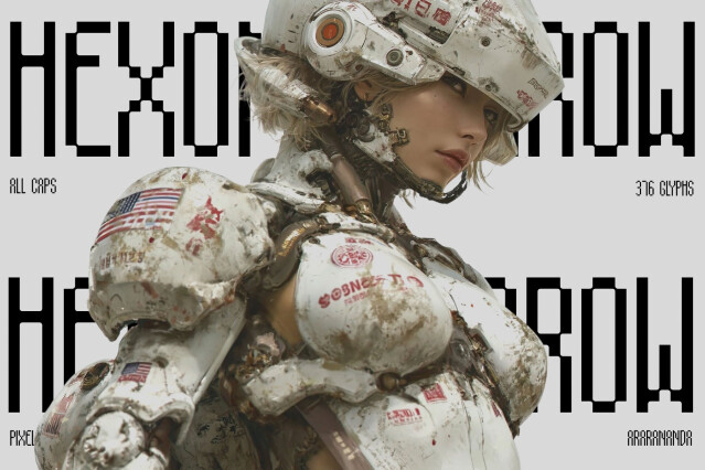 Hexon Narrow - Sci-Fi Pixel Display Font