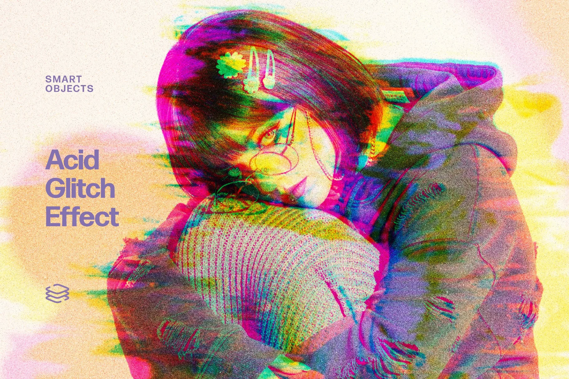 Acid Glitch Photo Effect