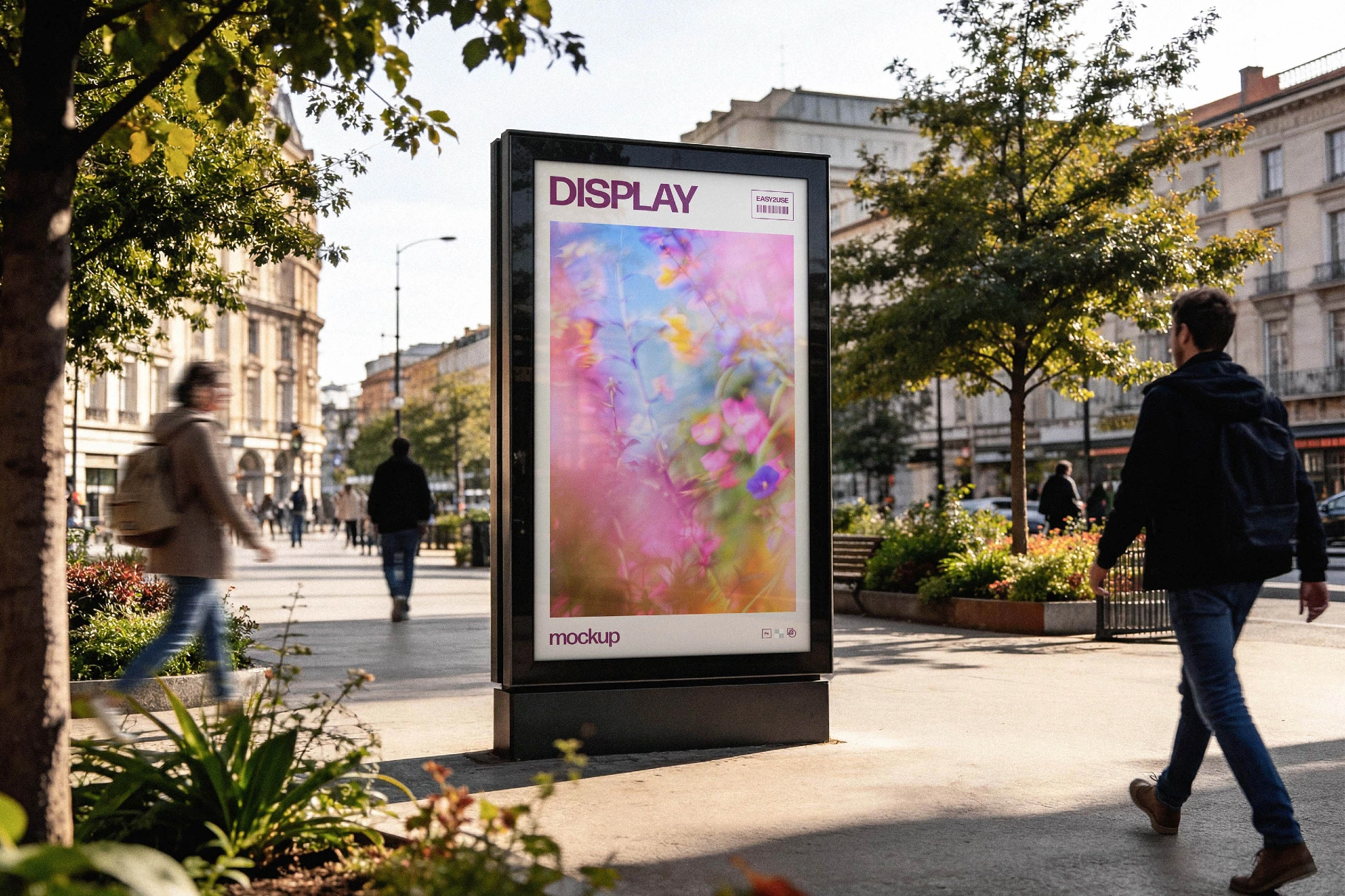 Outdoor Vertical Display Advertising Mockup