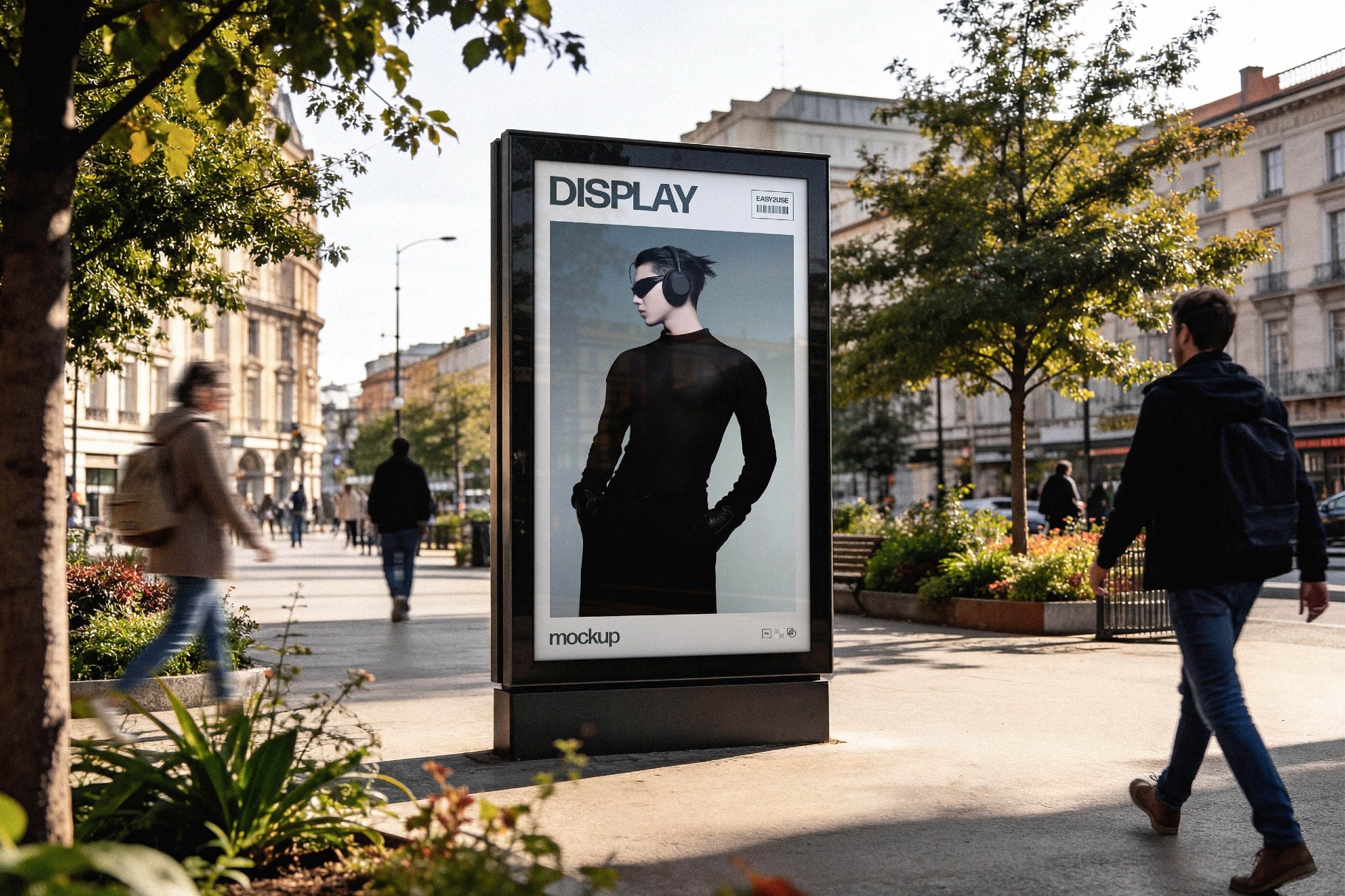 Outdoor Vertical Display Advertising Mockup