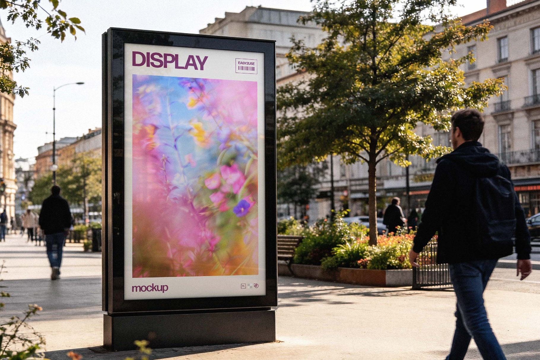 Outdoor Vertical Display Advertising Mockup