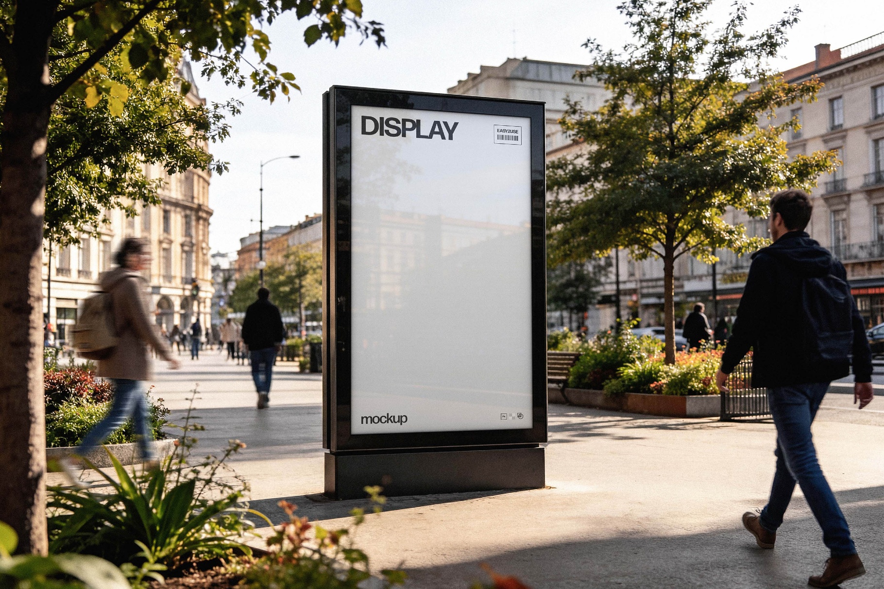 Outdoor Vertical Display Advertising Mockup