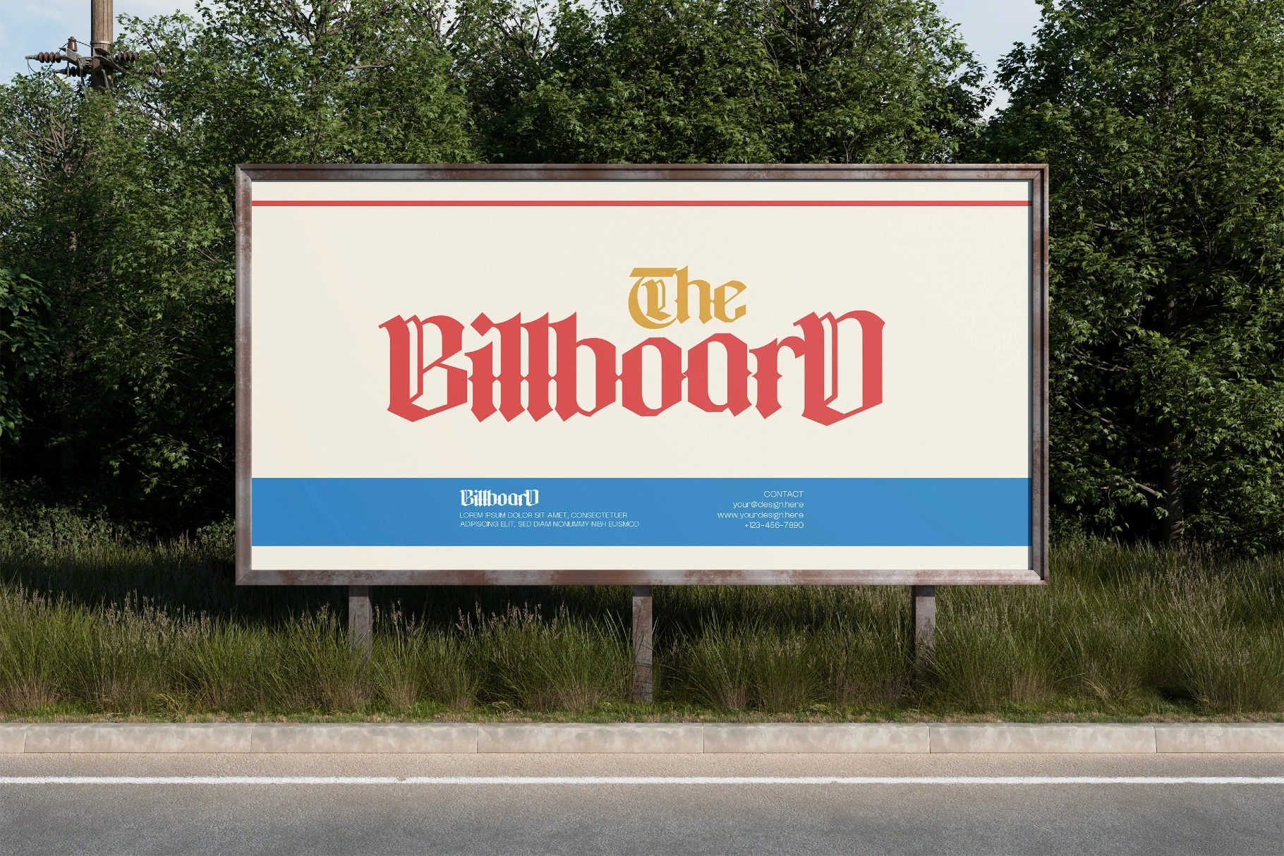 Roadside Outdoor Billboard Mockup