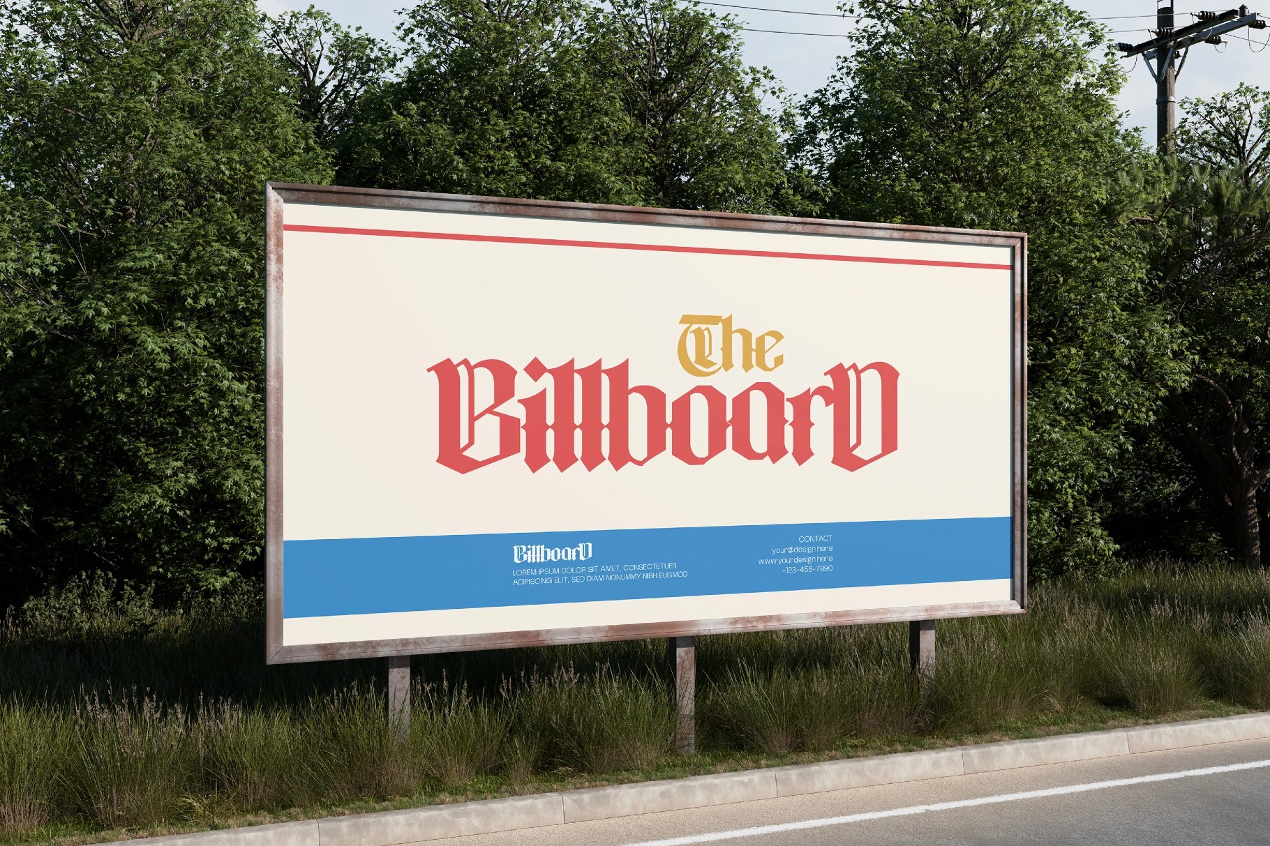 Roadside Outdoor Billboard Mockup
