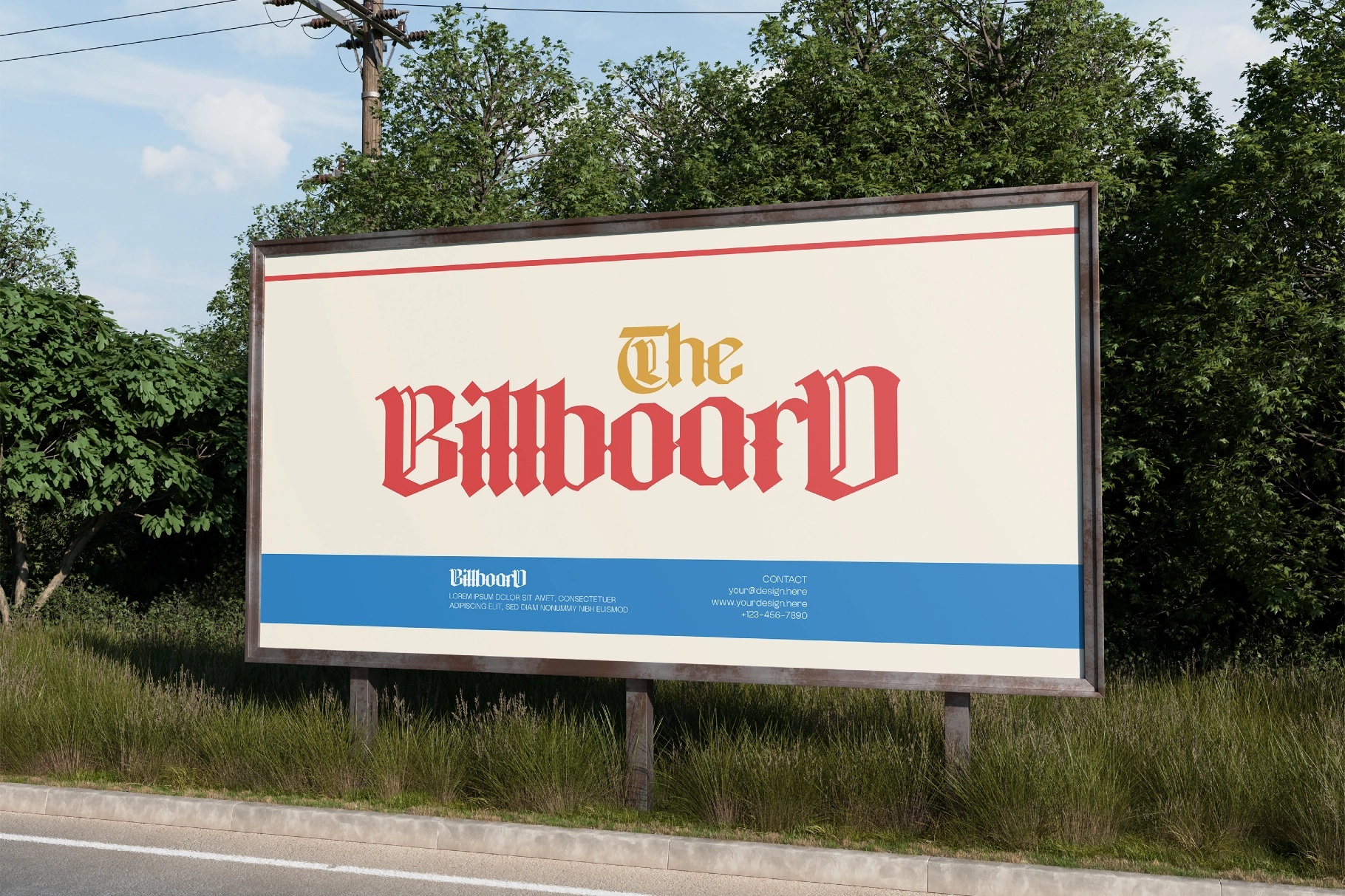 Roadside Outdoor Billboard Mockup