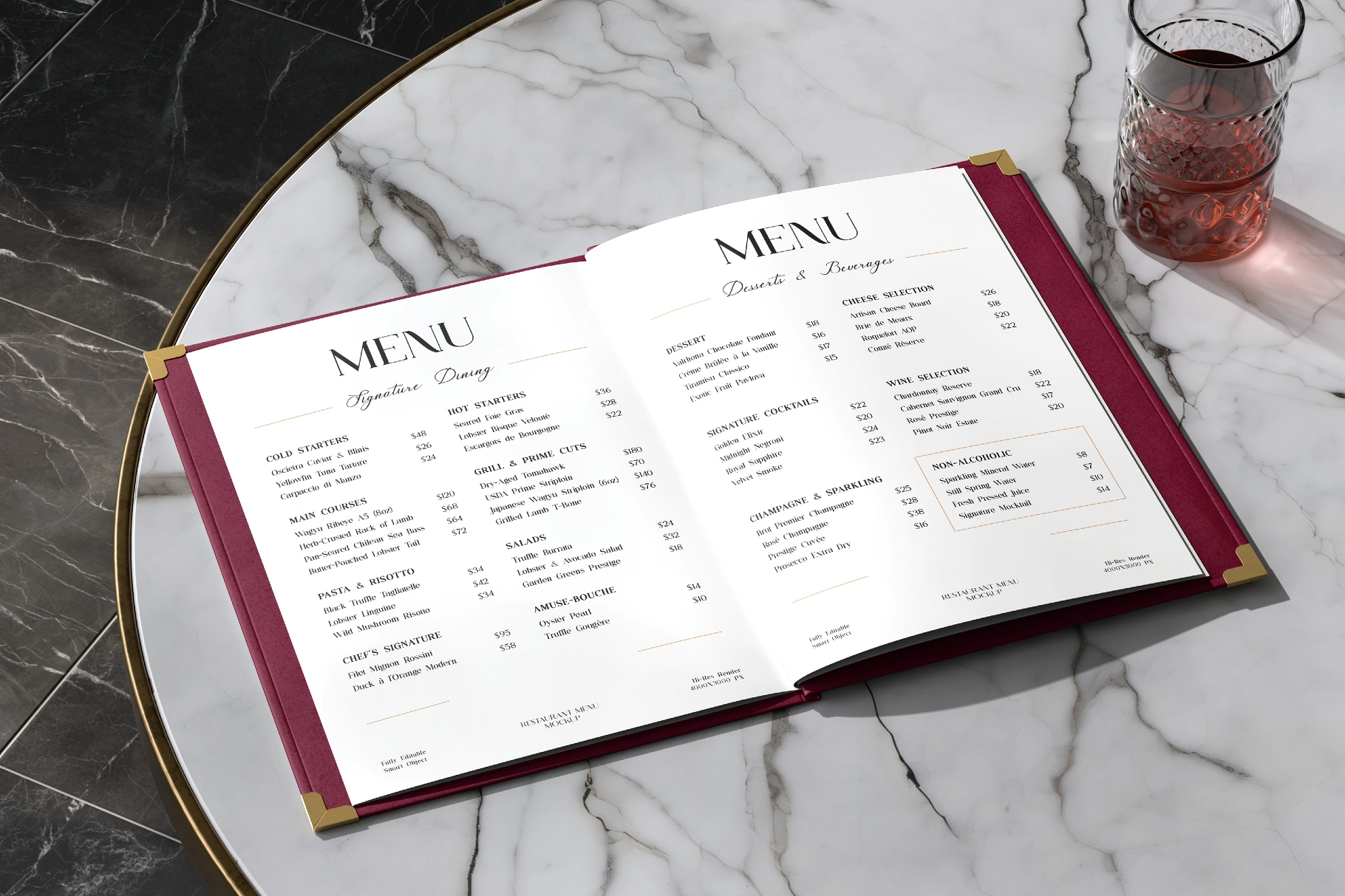 Restaurant Menu Mockup