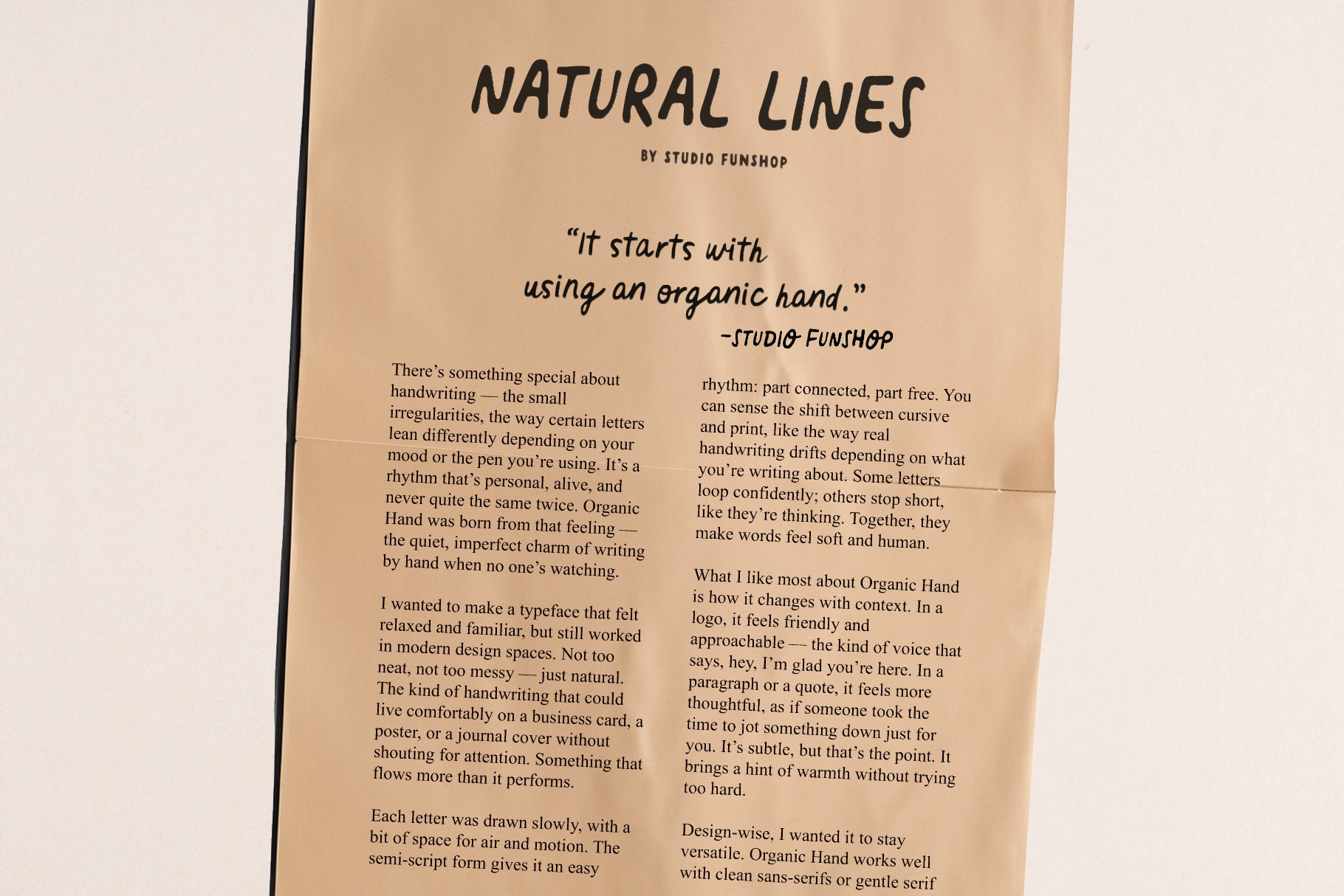 Organic Hand - Semi-Script Font