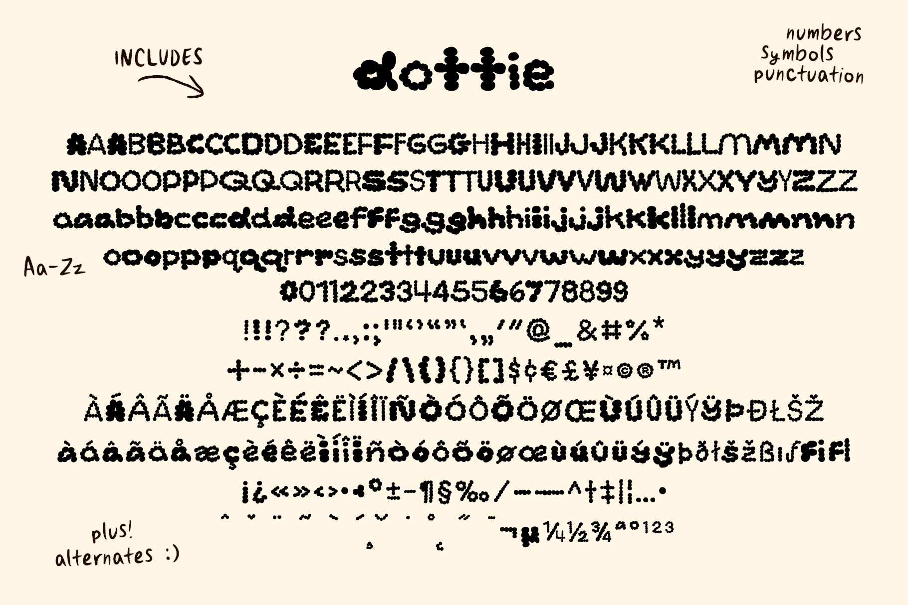 Dottie - Hand-Lettered Dot Font