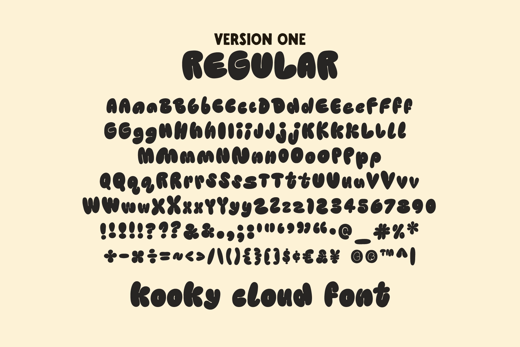 Kooky Cloud! Bold Bubble Font