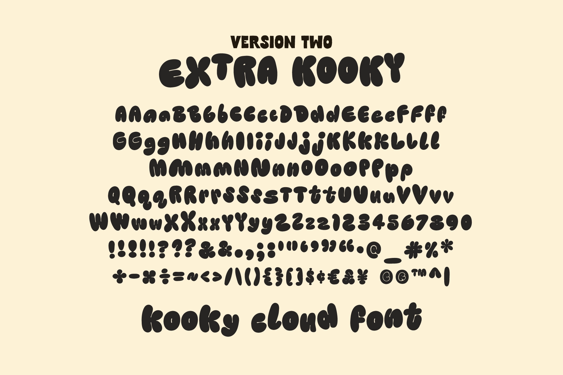 Kooky Cloud! Bold Bubble Font