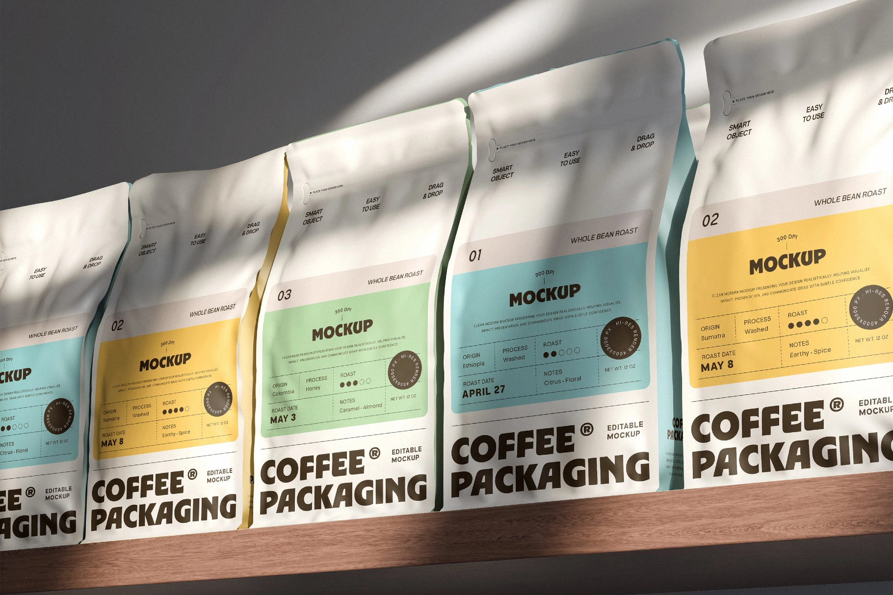 Stand Up Pouch Coffee Packaging Mockup