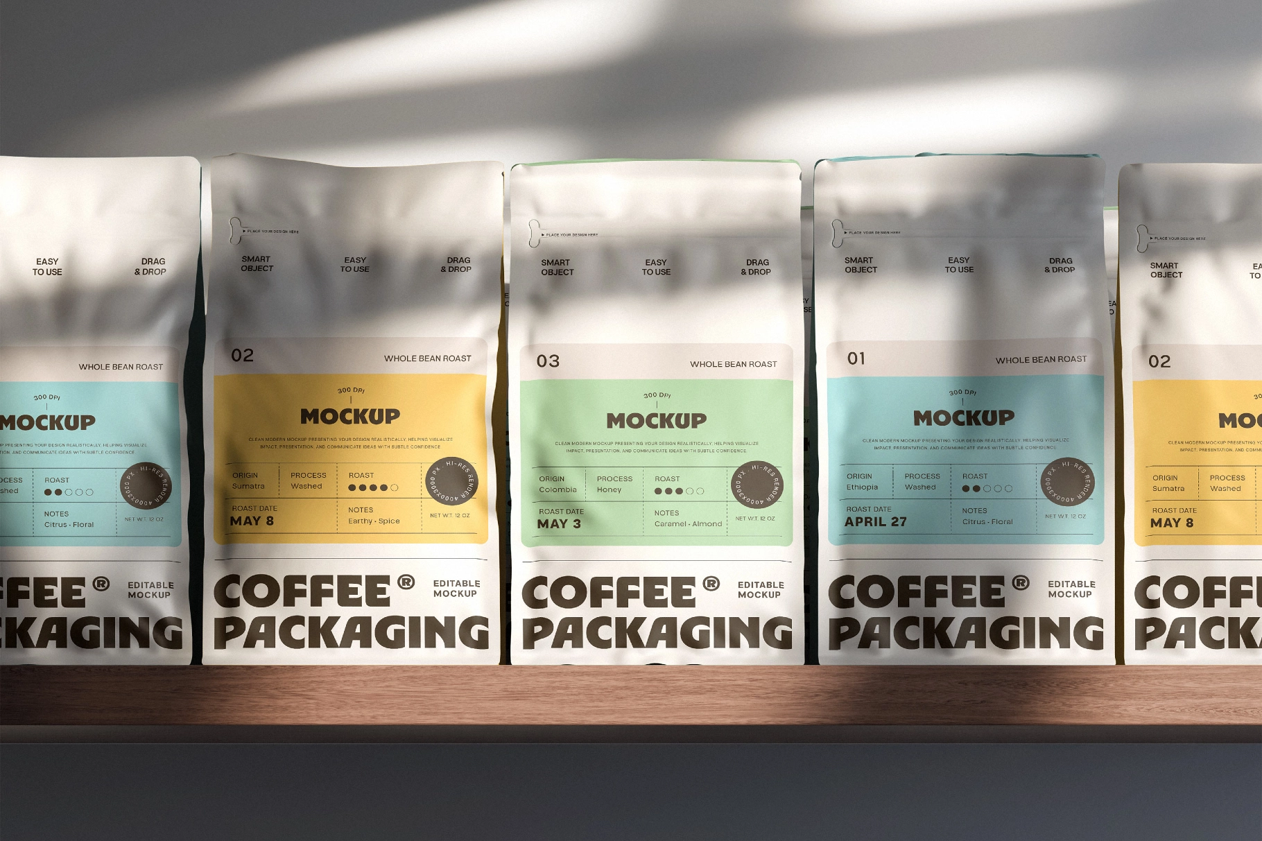 Stand Up Pouch Coffee Packaging Mockup