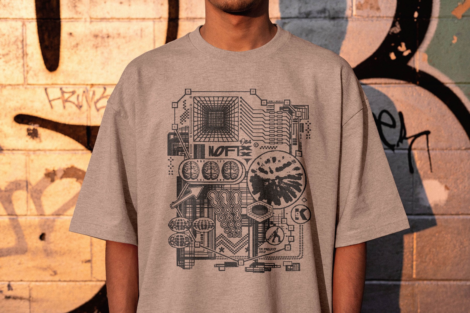 Graffiti Wall T-Shirt Mockup
