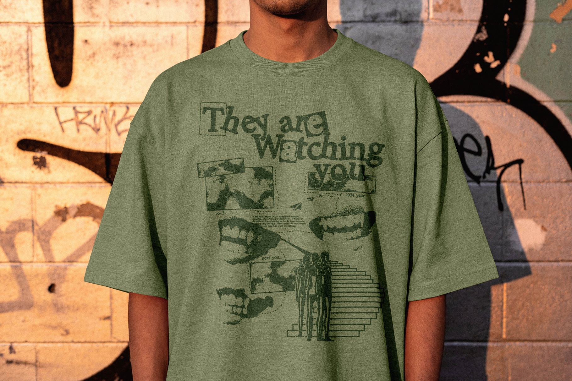 Graffiti Wall T-Shirt Mockup