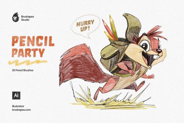 Pencil Party Illustrator Brushes