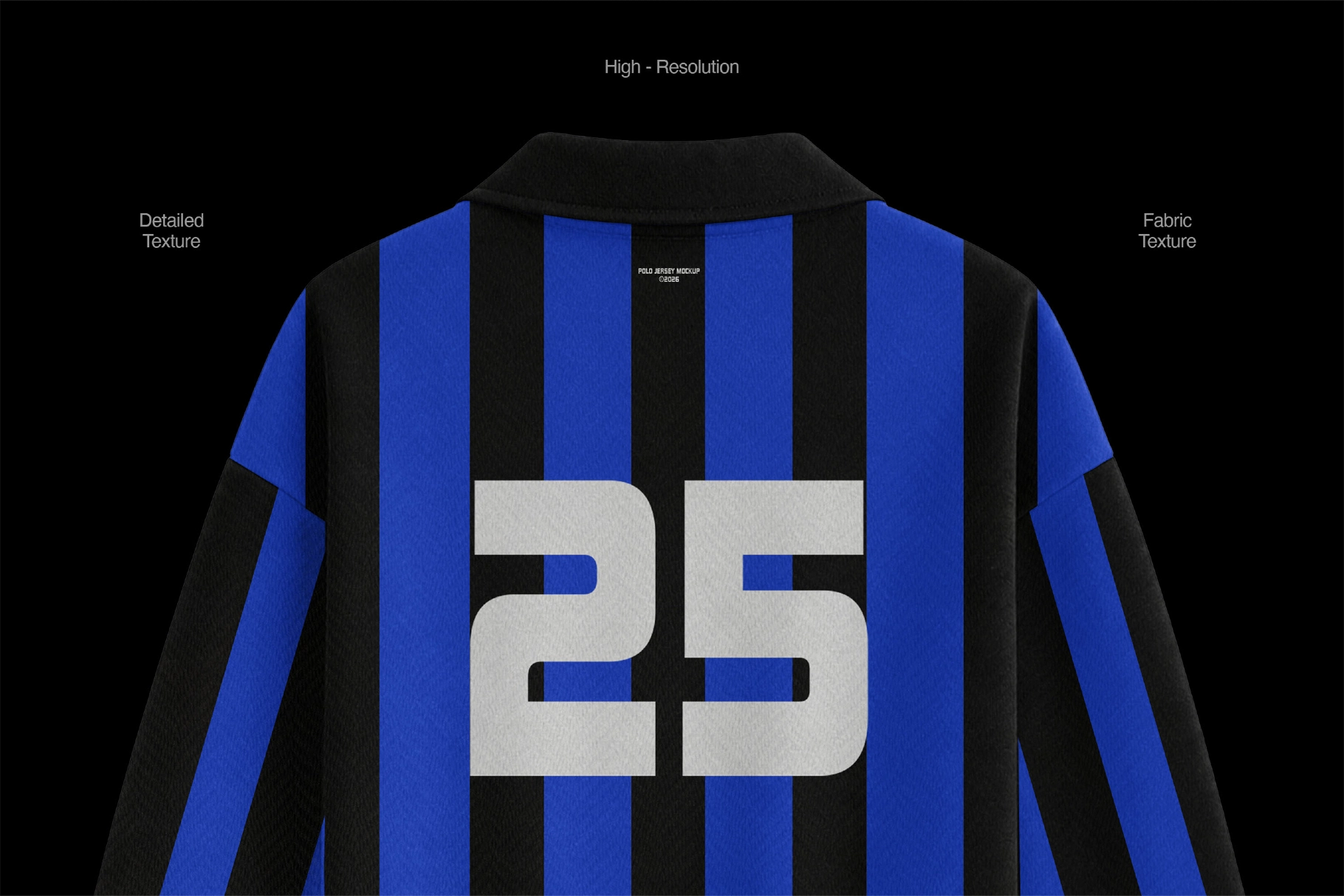 Long Sleeve Polo Jersey Mockup - Back View