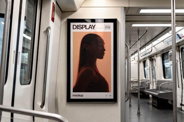 Train Advertising Display Mockup
