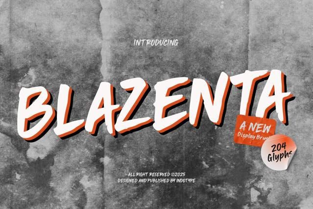 Blazenta - Display Brush Font