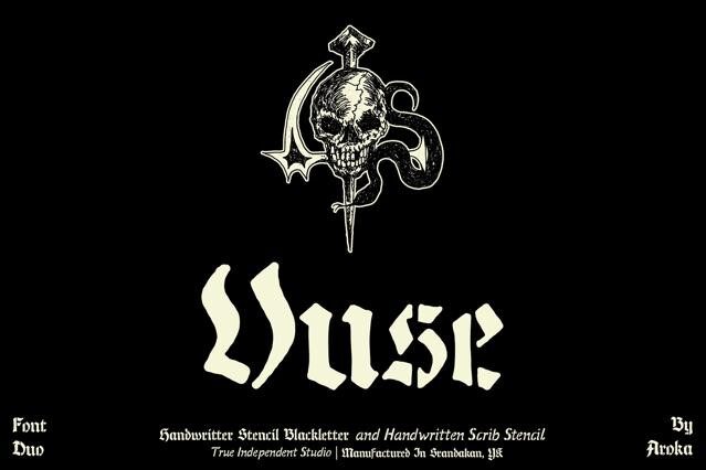 Vuse - Blackletter Stencil Duo Font