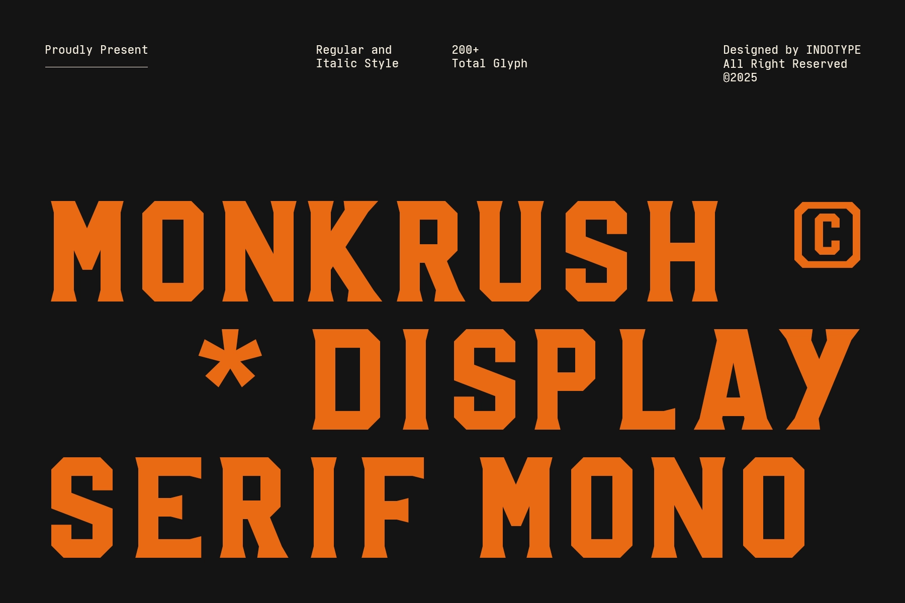 Monkrush - Display Serif Font
