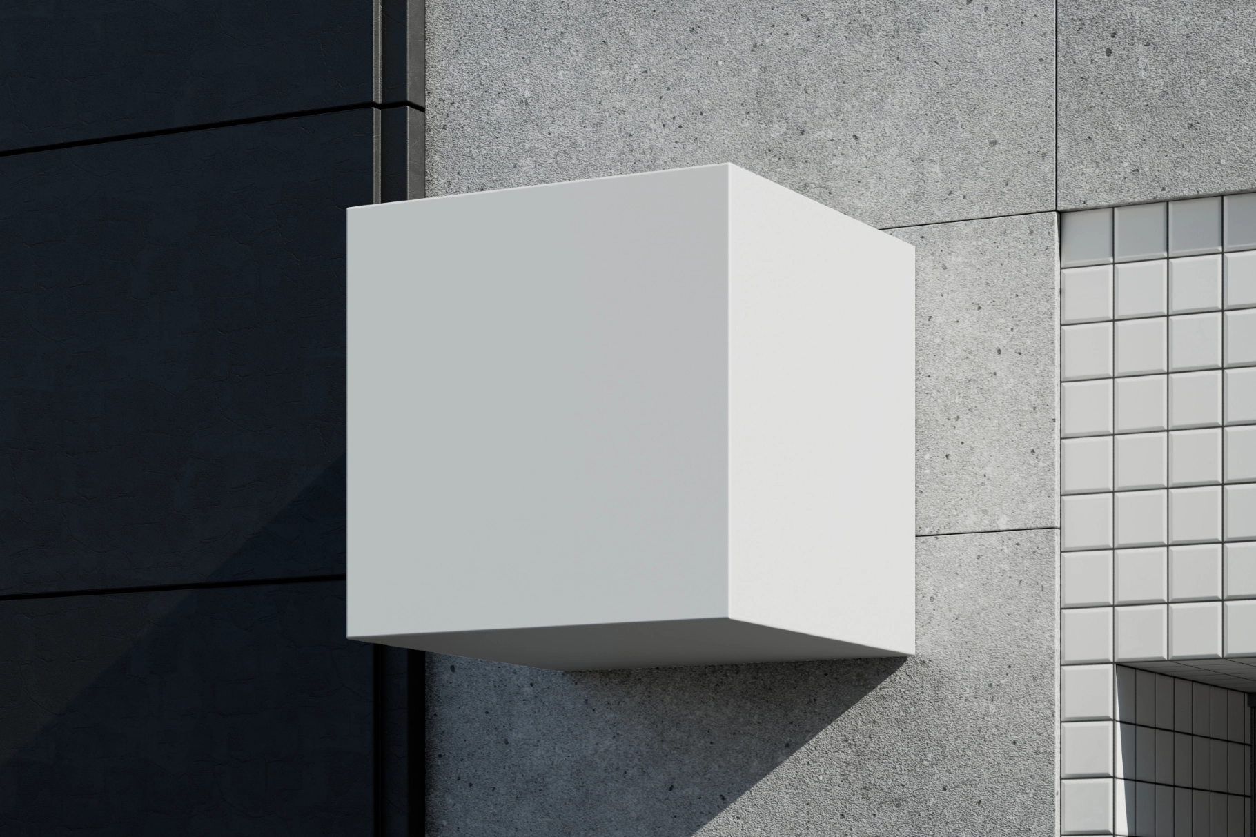 Outdoor Cube Sign Mockup