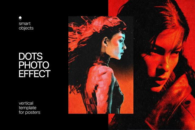 Halftone Poster Photo Effect