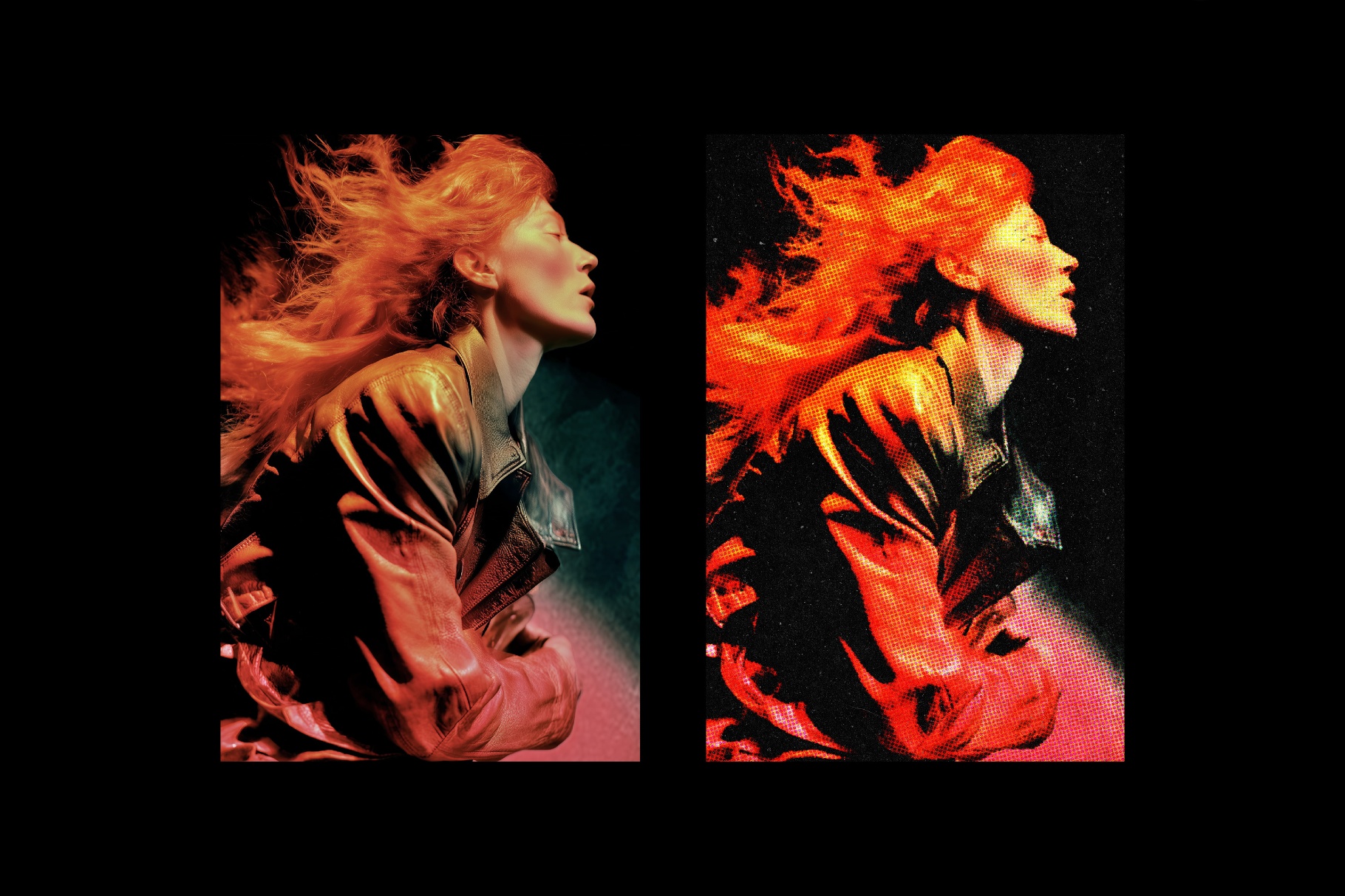 Halftone Poster Photo Effect