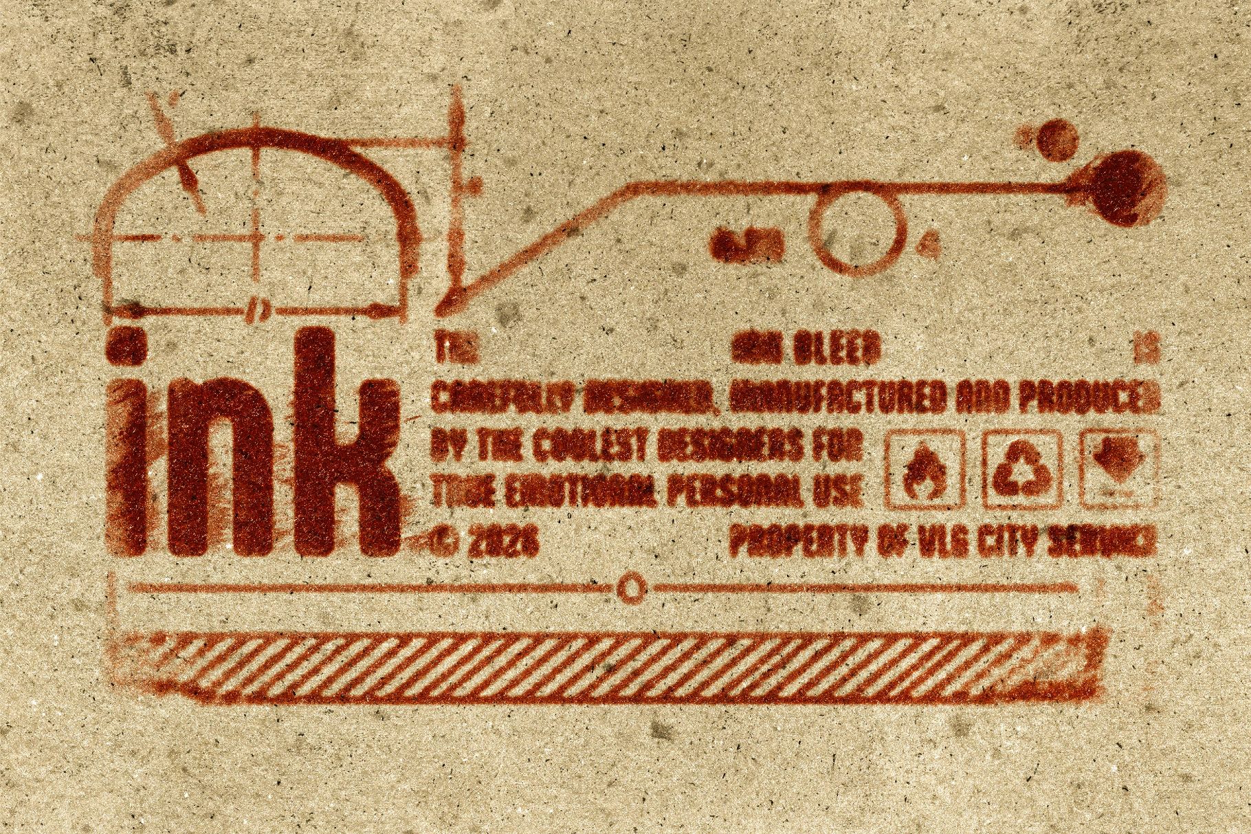 Distressed Bleeded Ink Stamp Text Effect