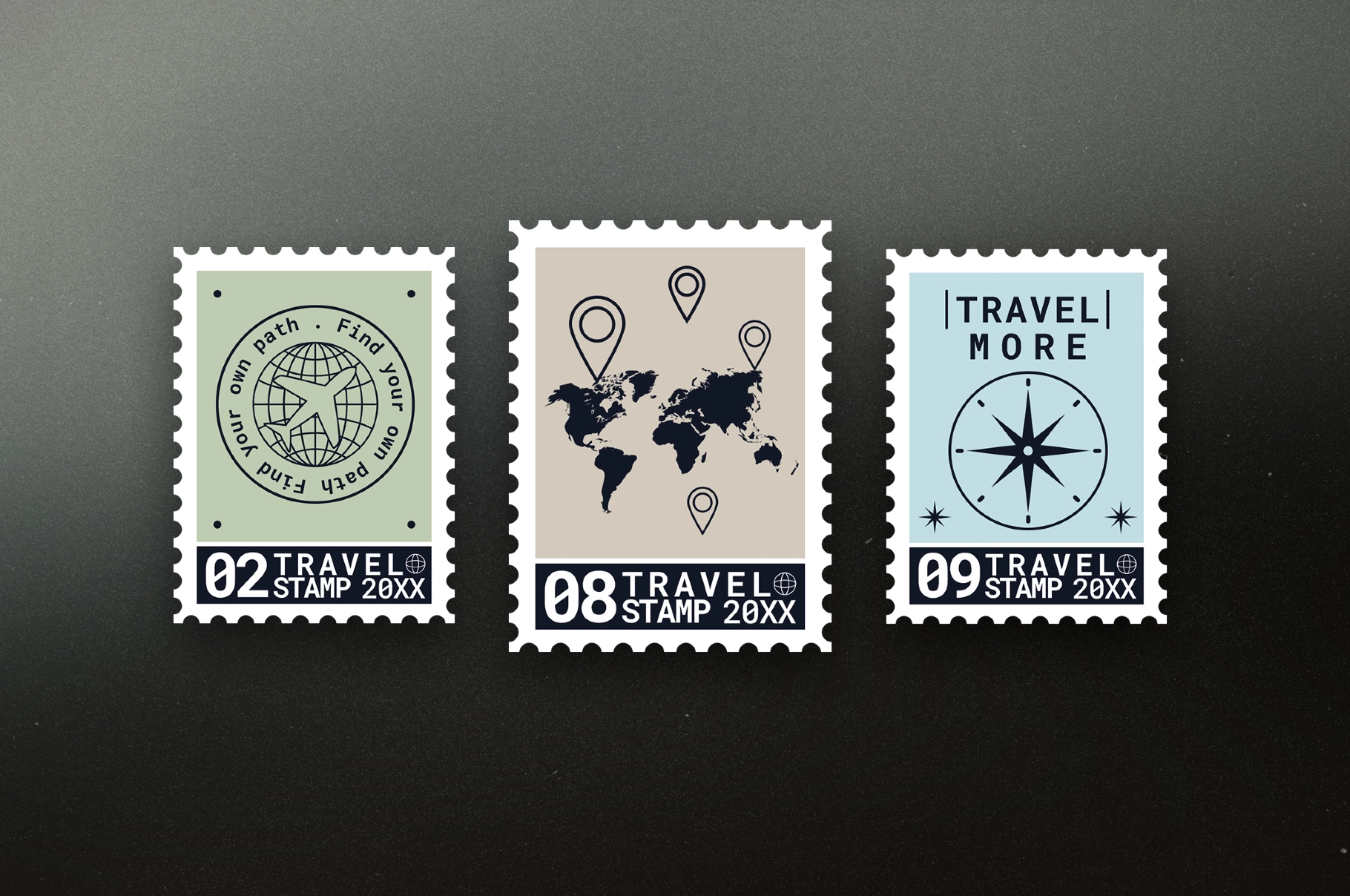 Travel Stamp Illustrations Pack