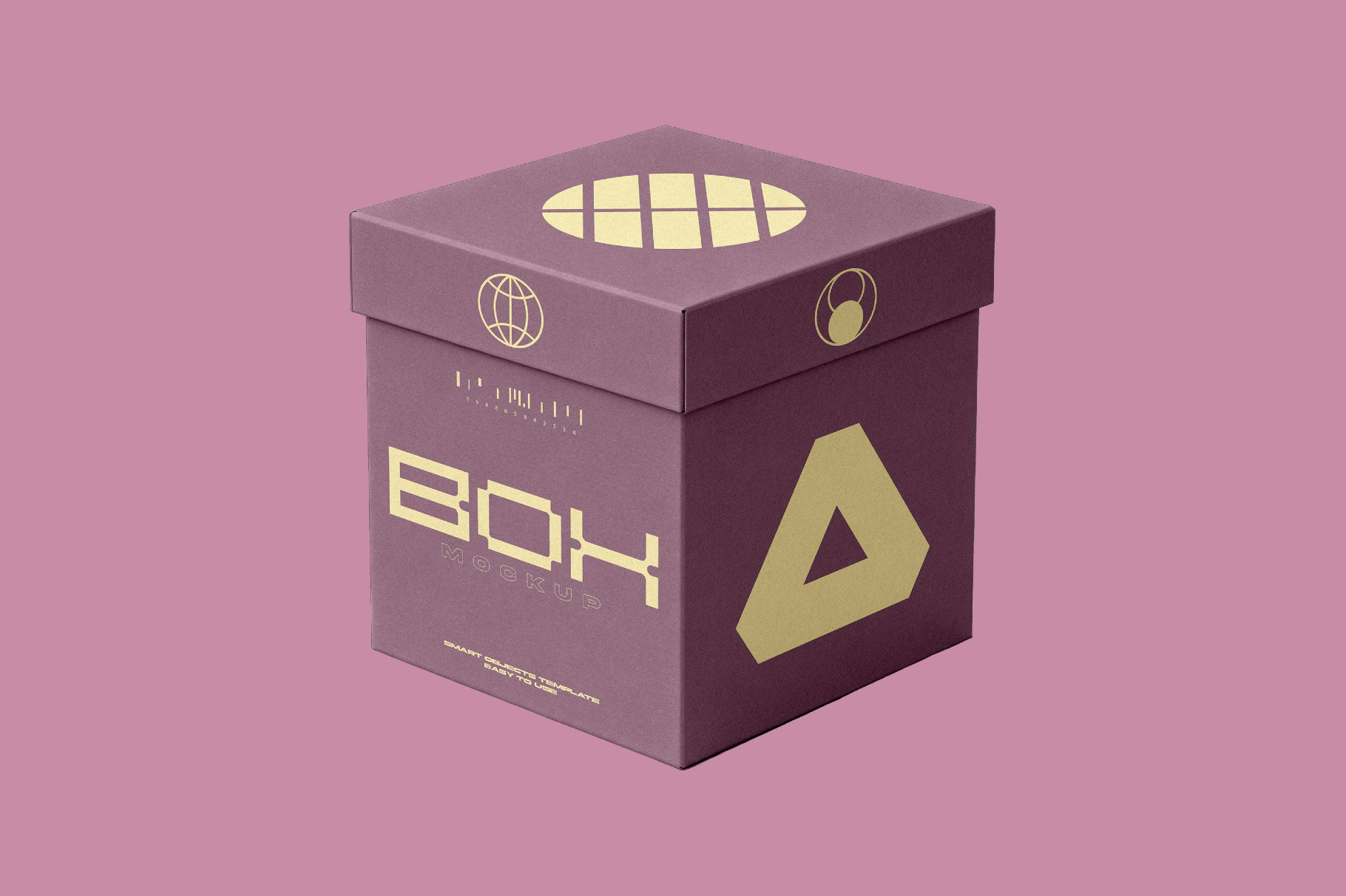 Lid-and-Base Square Box Mockup