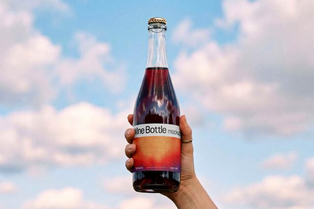 Glass Beverage Bottle Mockup