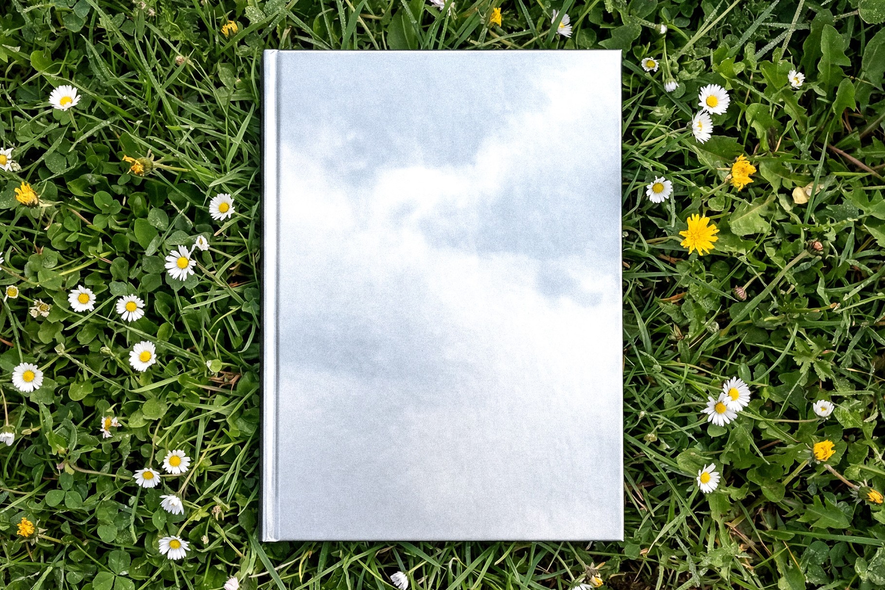 Top View Book Mockup on Grass