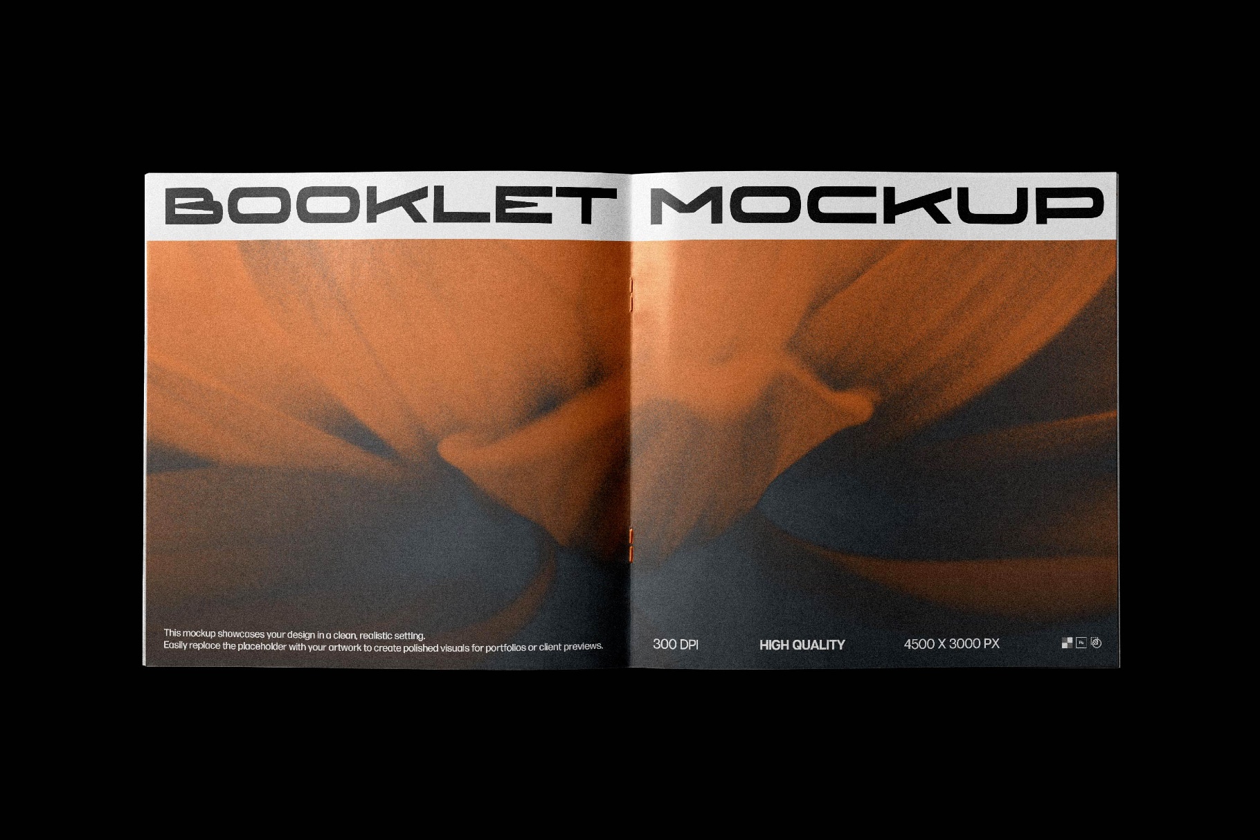 Saddle-Stitched Square Booklet Mockup