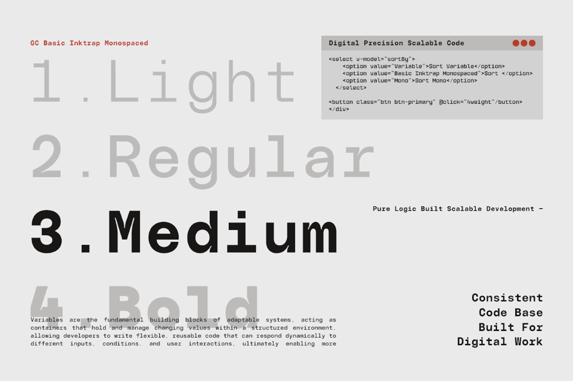 GC Basic Inktrap - Variable Monospace Font