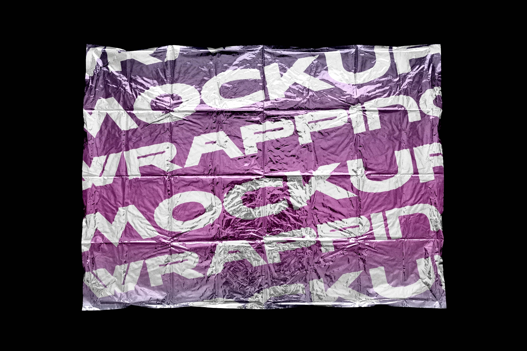 Crumpled Foil Wrapping Mockup