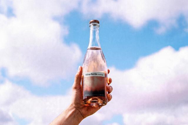 Rosé Wine Bottle Mockup