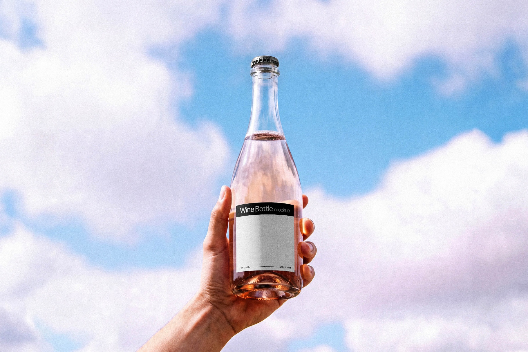 Rosé Wine Bottle Mockup