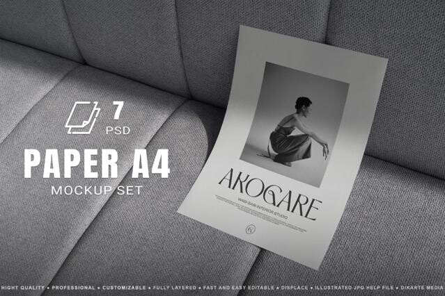 A4 Paper Mockups Set
