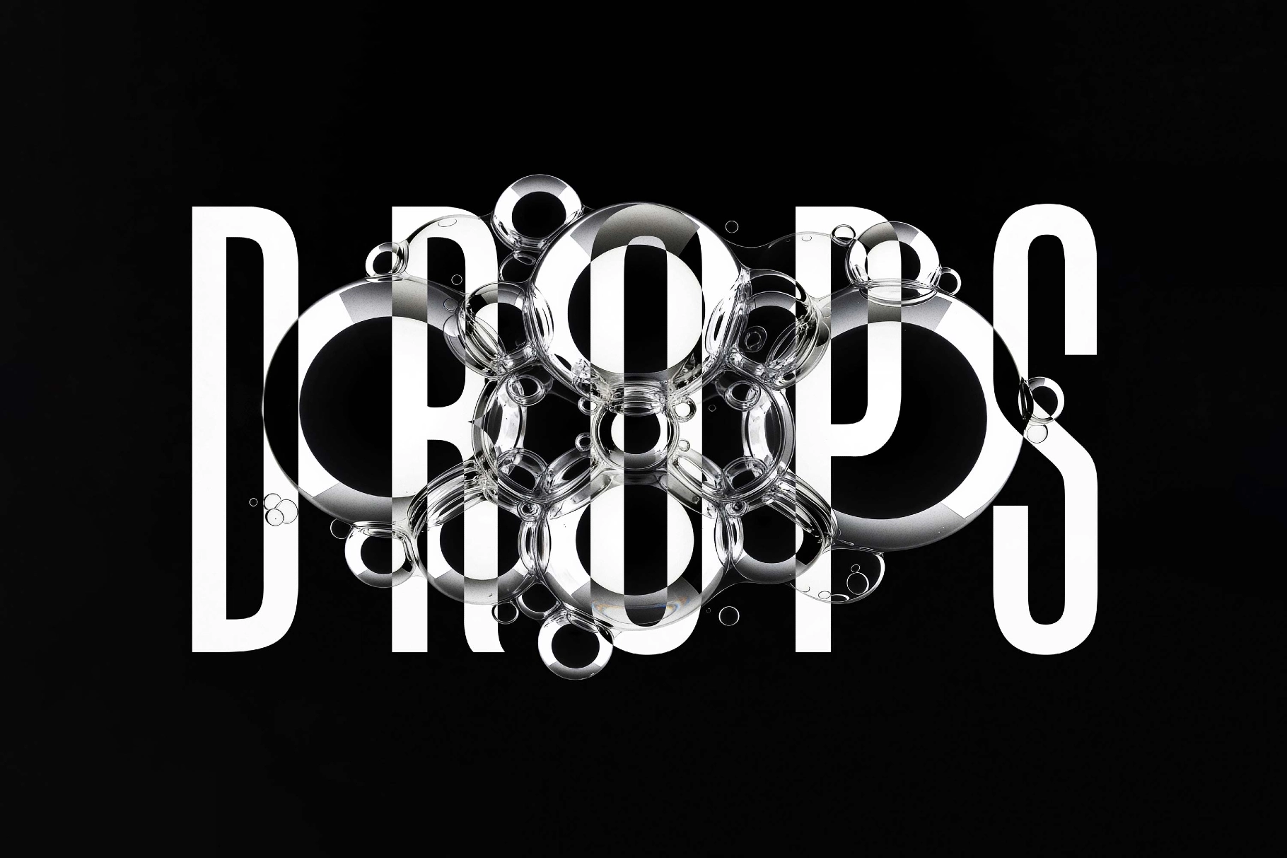 Macro Liquid Bubble Text Effect