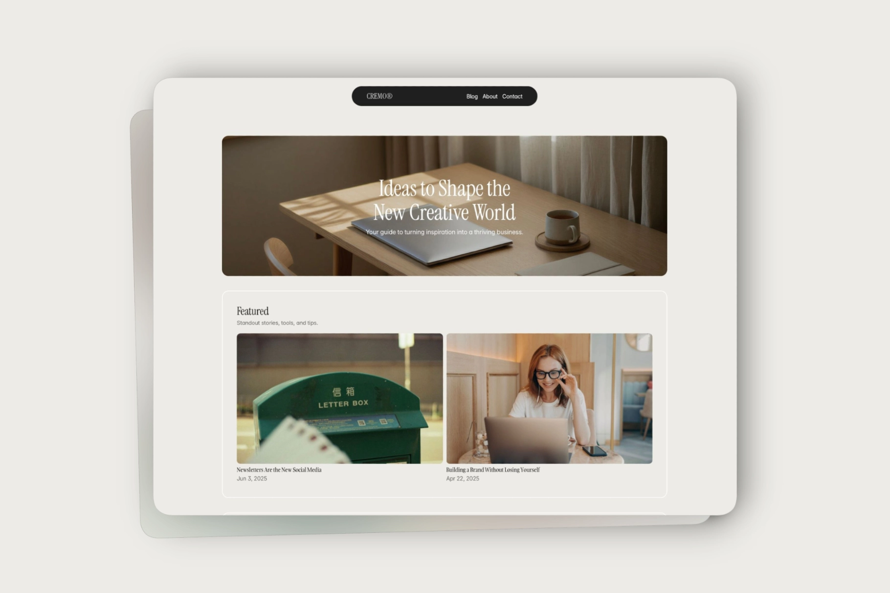 Cremo - Premium Blog Framer Template