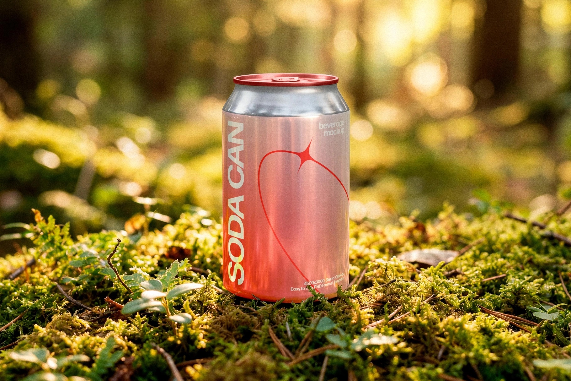 Outdoor Soda Can Mockup