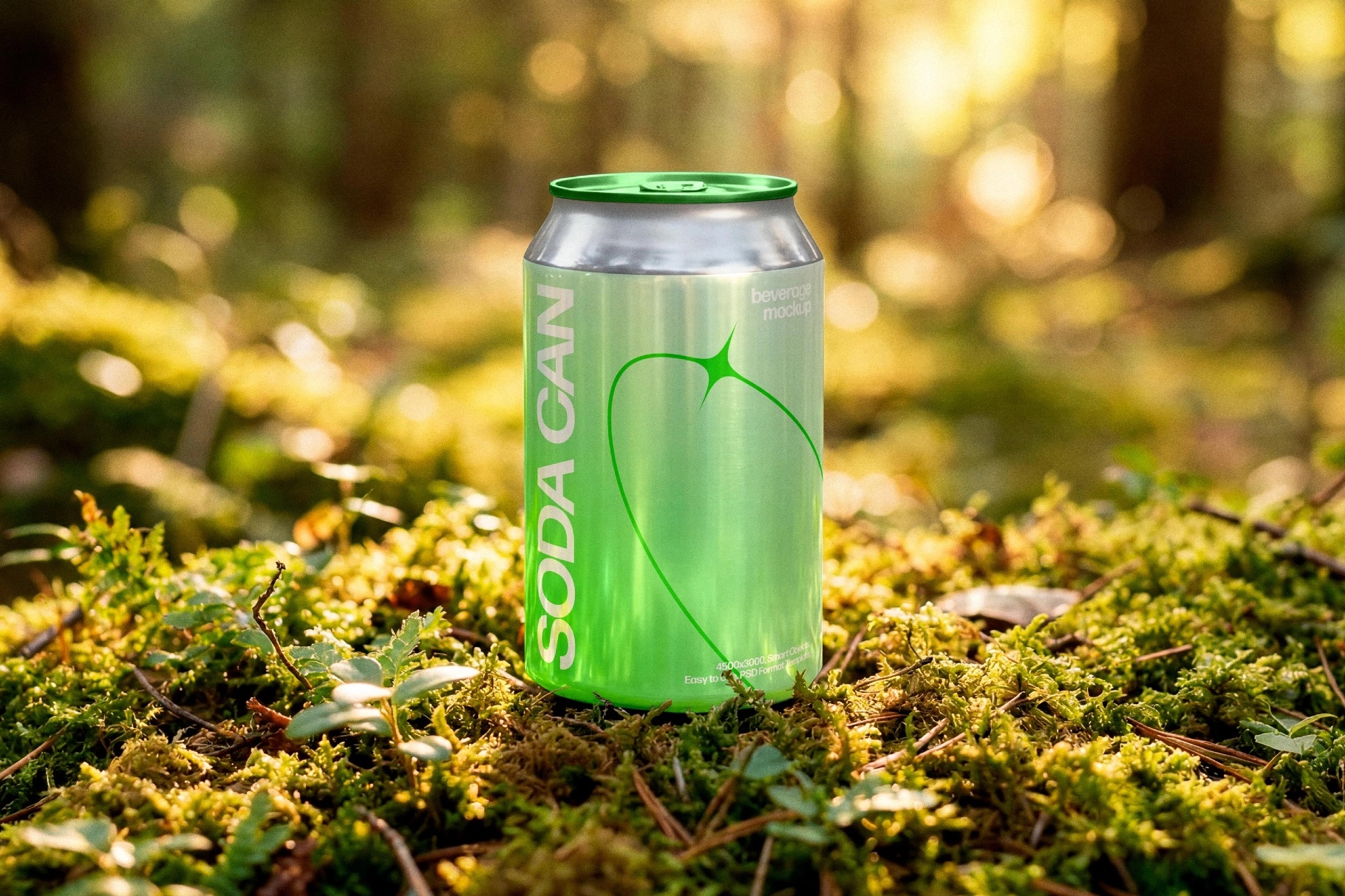 Outdoor Soda Can Mockup