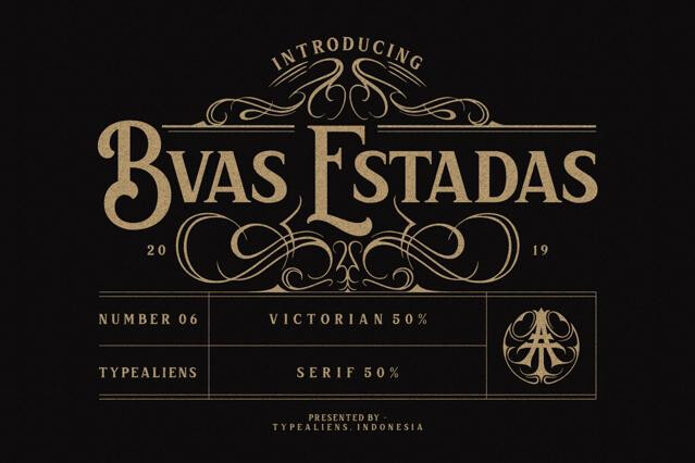 Bvas Estadas - Vintage Victorian Serif Font