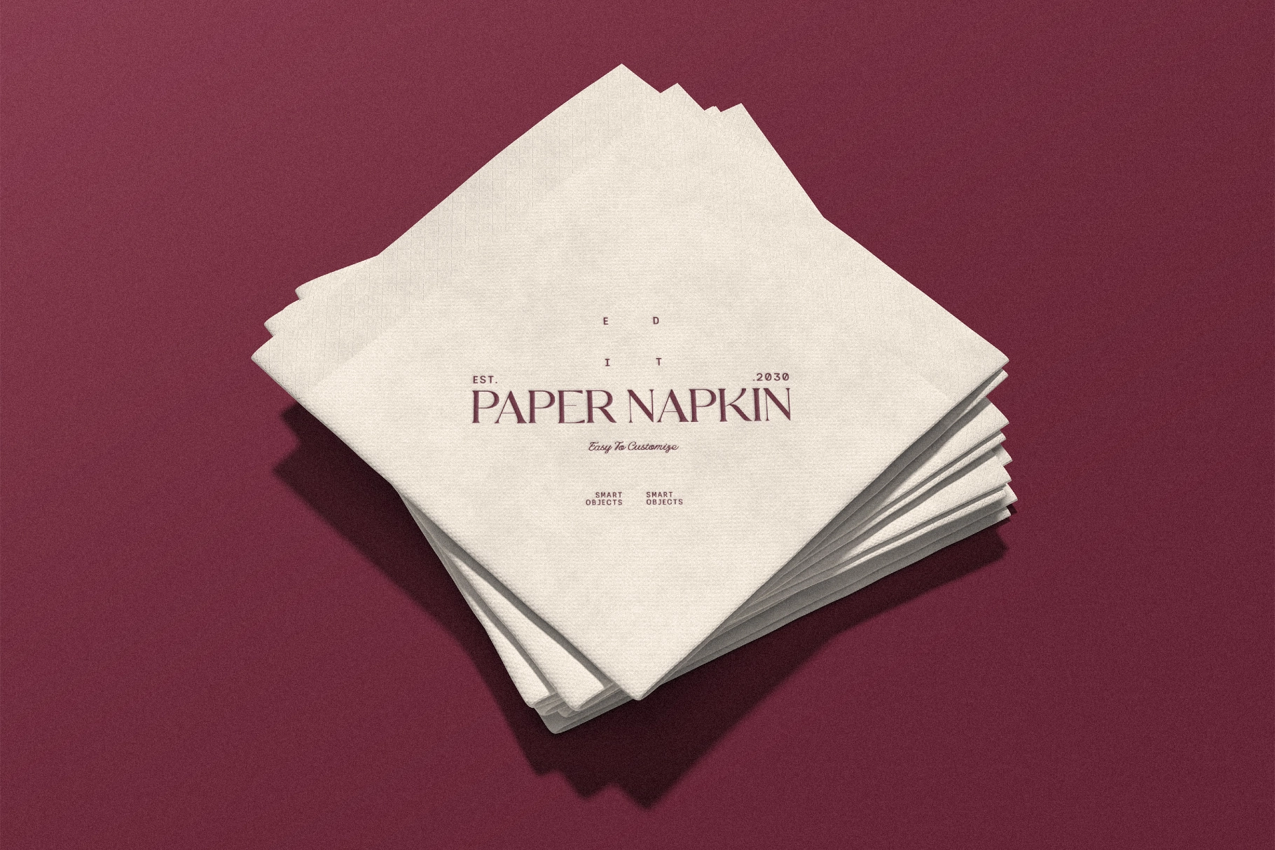 Square Paper Napkin Mockup